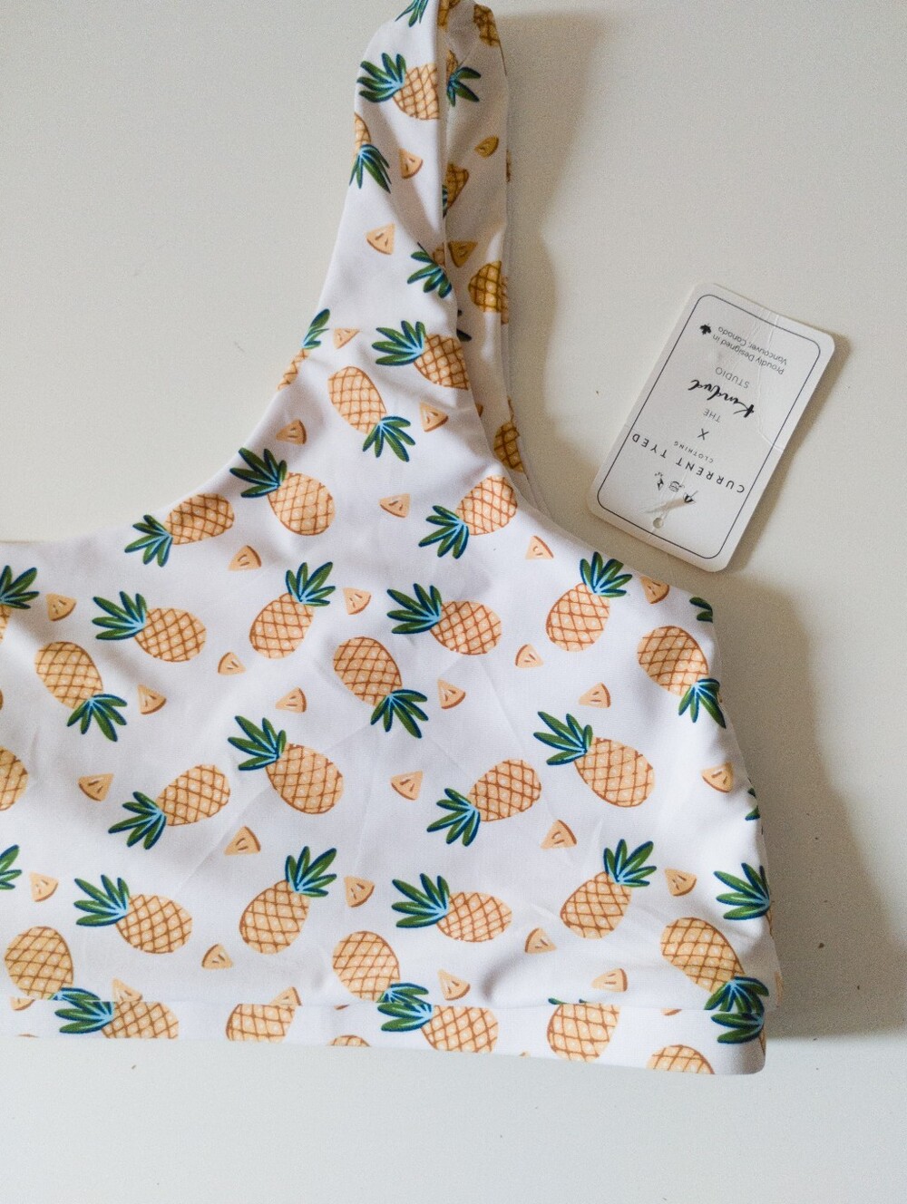 Current Tyed x The Kindred Studio Scoop Neck Bikini Top Pineapple Print XXL NWT - Picture 2 of 5